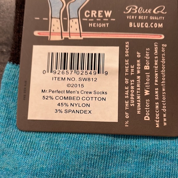 New 2 pairs of men’s Blue Q combed cotton crew socks. - Picture 3 of 3